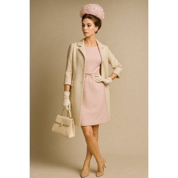 Vintage 1960s Womens Pink Floral Millinery Dress Hat Easter Bonnet Derby Party - Picture 2 of 10